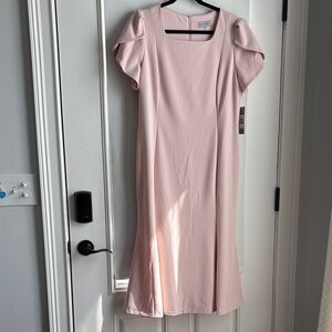Marc New York Dusty Pink Puff-Sleeve Midi Dress